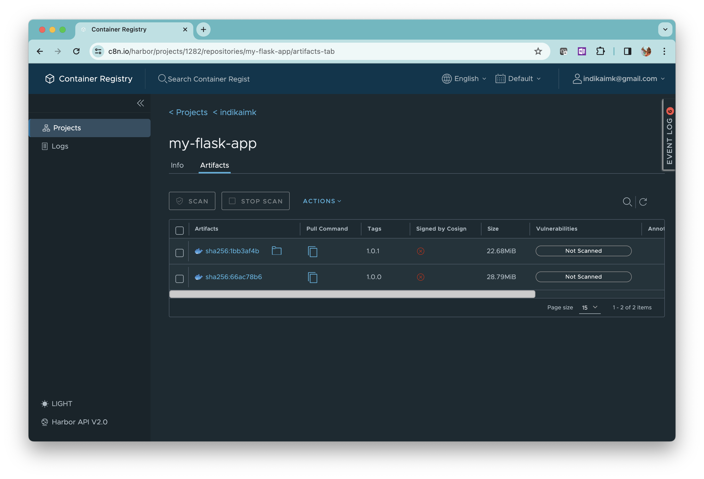 New image available in the registry.